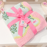 Cabana Floral Patchwork Collection Plush Cozy Throw Blanket