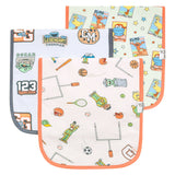 3 Pack Premium Burp Cloths - Sesame Street Varsity Friends
