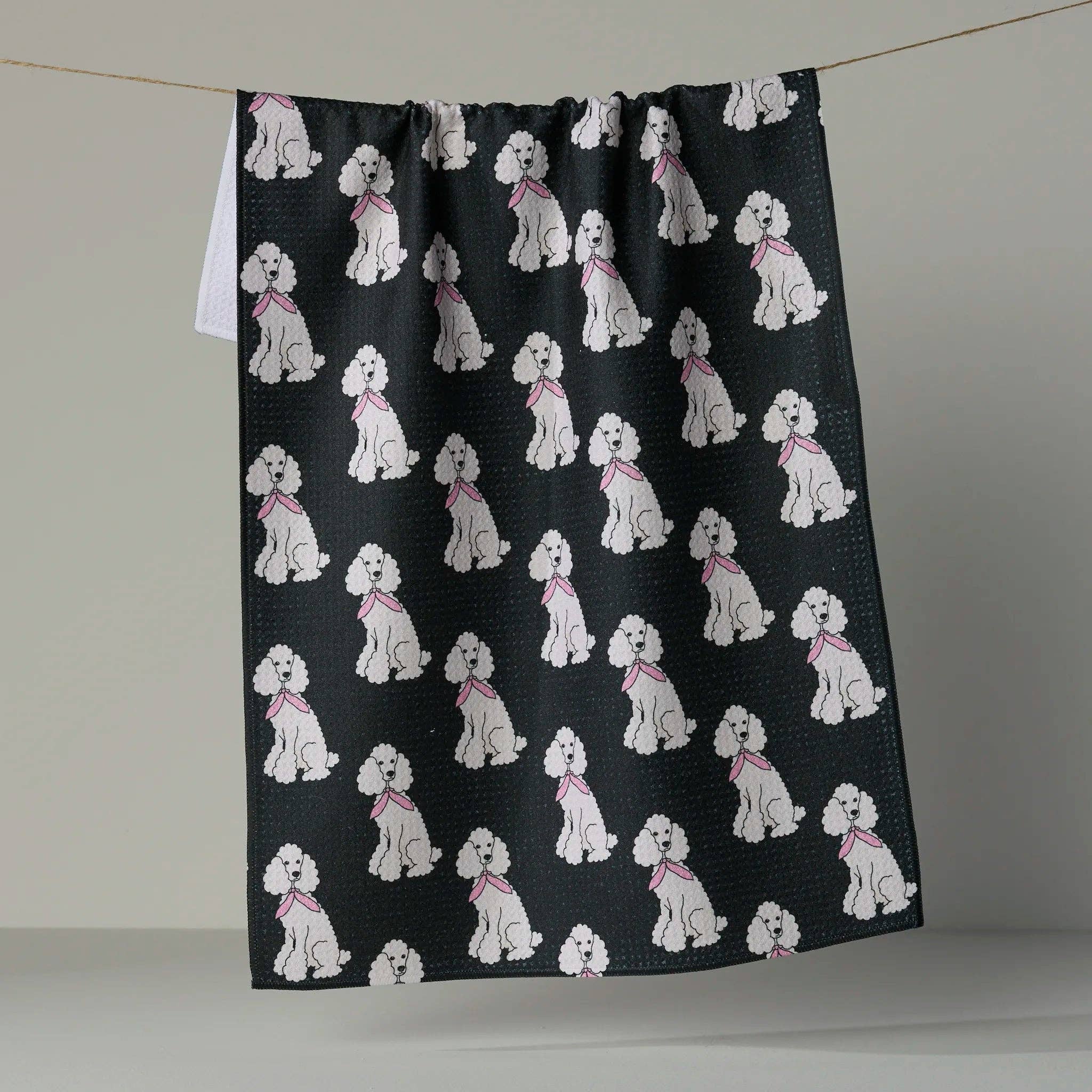Poodle Parade Tea Towel