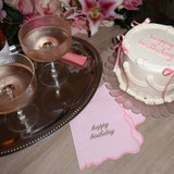 Happy Birthday Cocktail Napkins - Pink & Gold