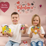 180 Pcs Valentine's Sports Themed Slap Bracelets and Stickers with Heart Box