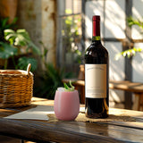 12 oz. Pink Elegant Stemless Plastic Wine Glasses - 16 pcs