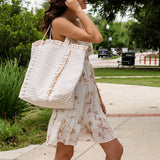 Gingham Ruffle Tote Bag