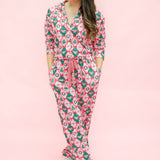 Santa's Candy Cane Christmas Pajama Set with Pants