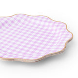ELEGANT LE LILAC GINGHAM DINNER PLATES