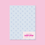 Watercolor Blue Bow Tissue Paper - Pack of 8 Sheets