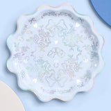 Something Blue Plates - 25 paper plates, bachelorette, bride