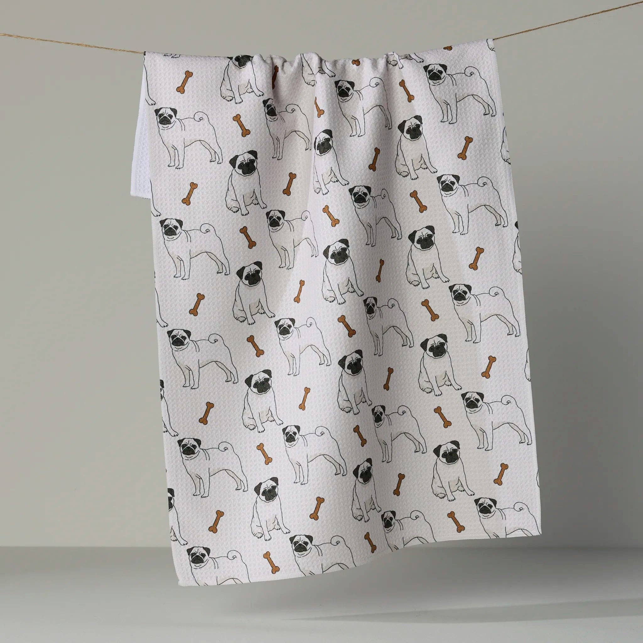 Pug Club Tea Towel