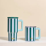 20 oz Lifestyle Flip Straw Tumbler–Sicily Stripes Teal