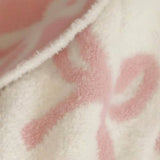Pink and Cream Bow Luxury Blanket