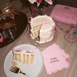 Happy Birthday Cocktail Napkins - Pink & Gold