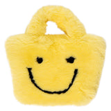 Faux Fur Fuzzy Happy Face Purse