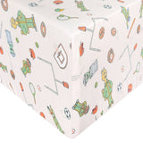 Premium Knit Fitted Crib Sheet - Sesame Street Varsity Friends
