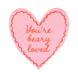 Occasions Beary Loved Heart Shaped Cocktail Napkins