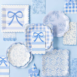 Blue Floral Paper Plate