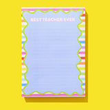 Notepad w/ Magnet - "Best Teacher Ever" - 100 Sheets