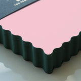Mini Wave Shaped Notepad | Pink + Evergreen Edge