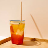 12 oz. Clear with Metallic Gold Rim Round Tumblers - 20 pcs