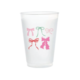 Christmas Bows Frosted Cups - Set of 6