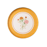Cozy Fall Floral Dessert Plates, Gold Foil (Set of 8)