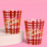 Give Thanks Plaid Cups