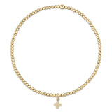 Egirl Classic Gold 2mm Bracelet- Signature Cross Small Gold Charm