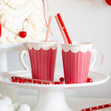 Striped cup with handle