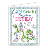 Oh My Mahj It's your Birthday Dragon Greeting Card