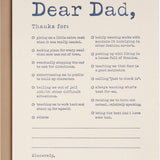 Letterpress Dear Dad Father's Day Card