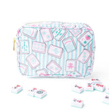 Mahjong Tile Print Clear Coated Cosmetic Case