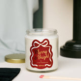 Merry & Bright - Holiday Christmas Candle - 9oz Clear