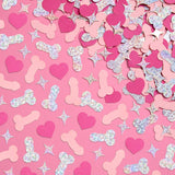 Penis Confetti - 200 pc pink + holographic confetti, Bachelorette Party