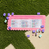 Splash-Proof Mahjong Card Holder for Pool Mahjong - Pink Scallops LARGE SIZE