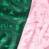 Emerald City Tablecloth - washable tablecloth, pink green witch