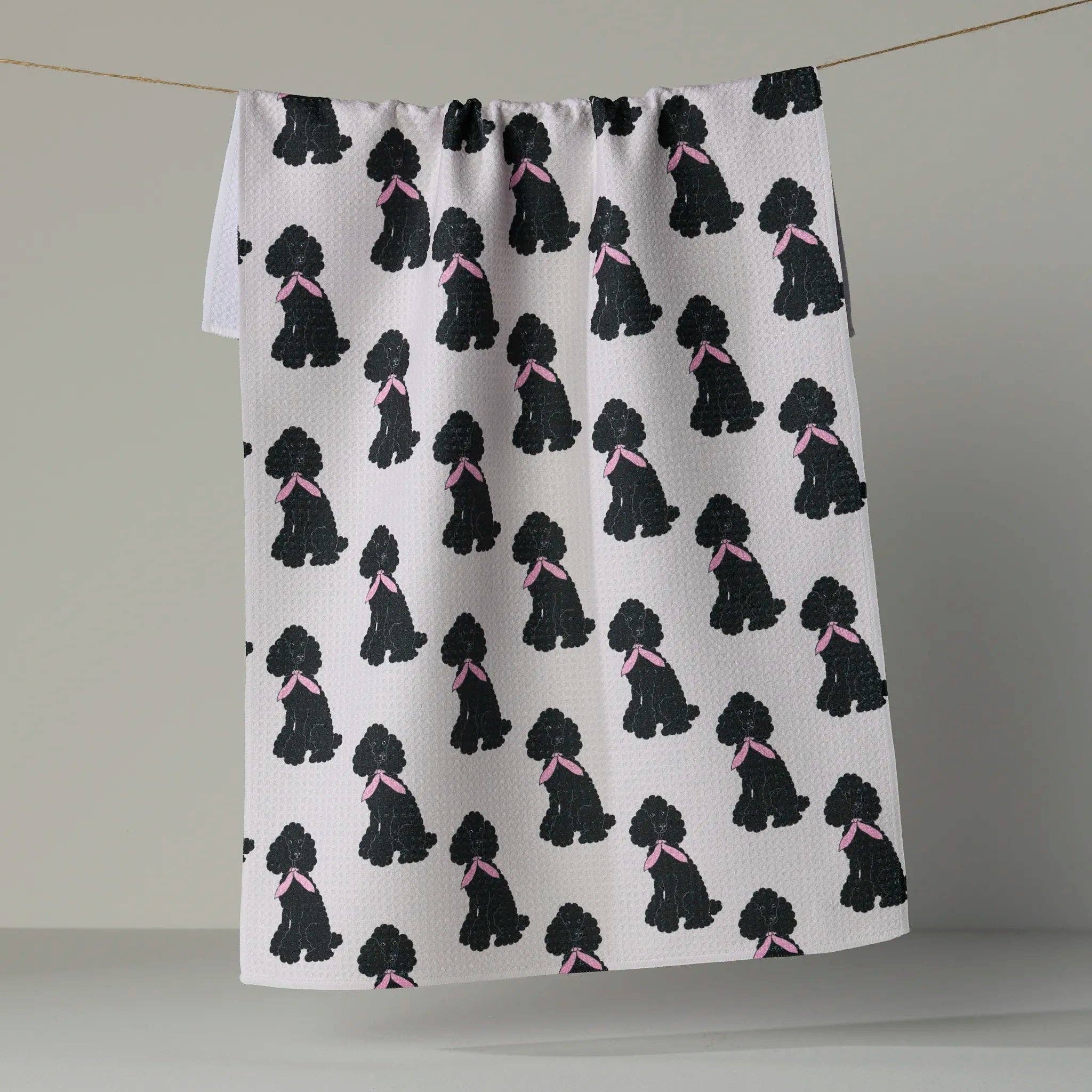 Poodle Parade Tea Towel