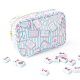 Mahjong Tile Print Clear Coated Cosmetic Case