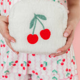 Cherry Teddy Cosmetic Zipper Bag - Small