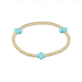 Egirl Signature Cross Gold Pattern 3mm Bead Bracelet