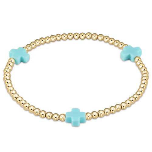 Signature Cross Extend Gold Pattern 3mm Bracelet
