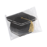 Foil Black/White Grad Hat Shaped Cocktail Napkin Set (18ct)