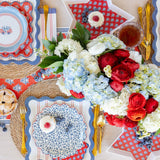 Blue Ditsy Floral Paper Plate
