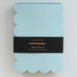 Scalloped Shaped Notepad | Aqua + Blue Edge