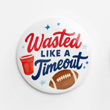 Wasted Button (red & blue)