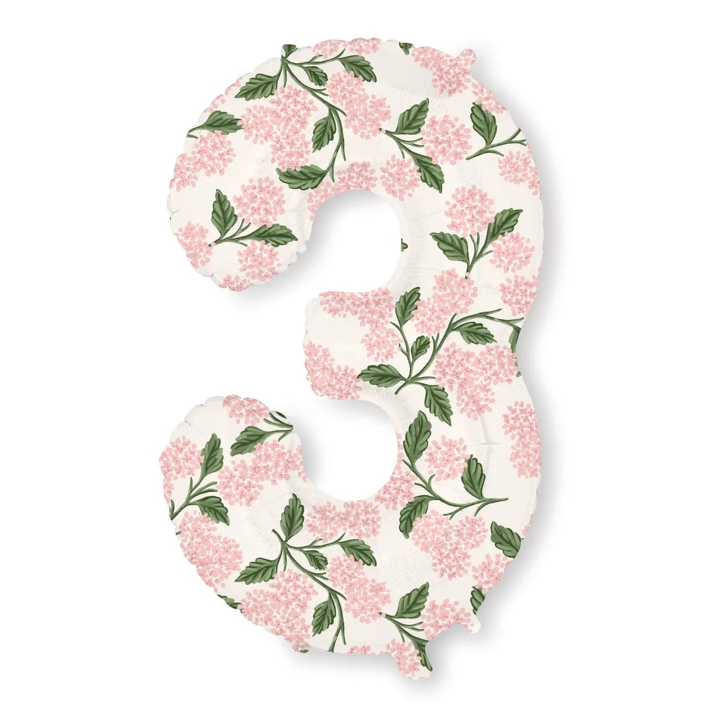 Pink Hydrangea Numbered Foil Balloon