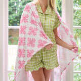 Brushstrokes Pink Fleece Blanket