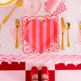 Scalloped Striped Heart Plate