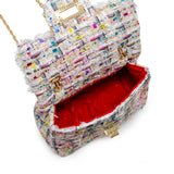 Classic Tweed Handbag with Pearls