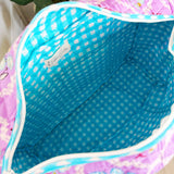 Quilted Duffle Bags | Weekender Bag | Purple Wildflowers