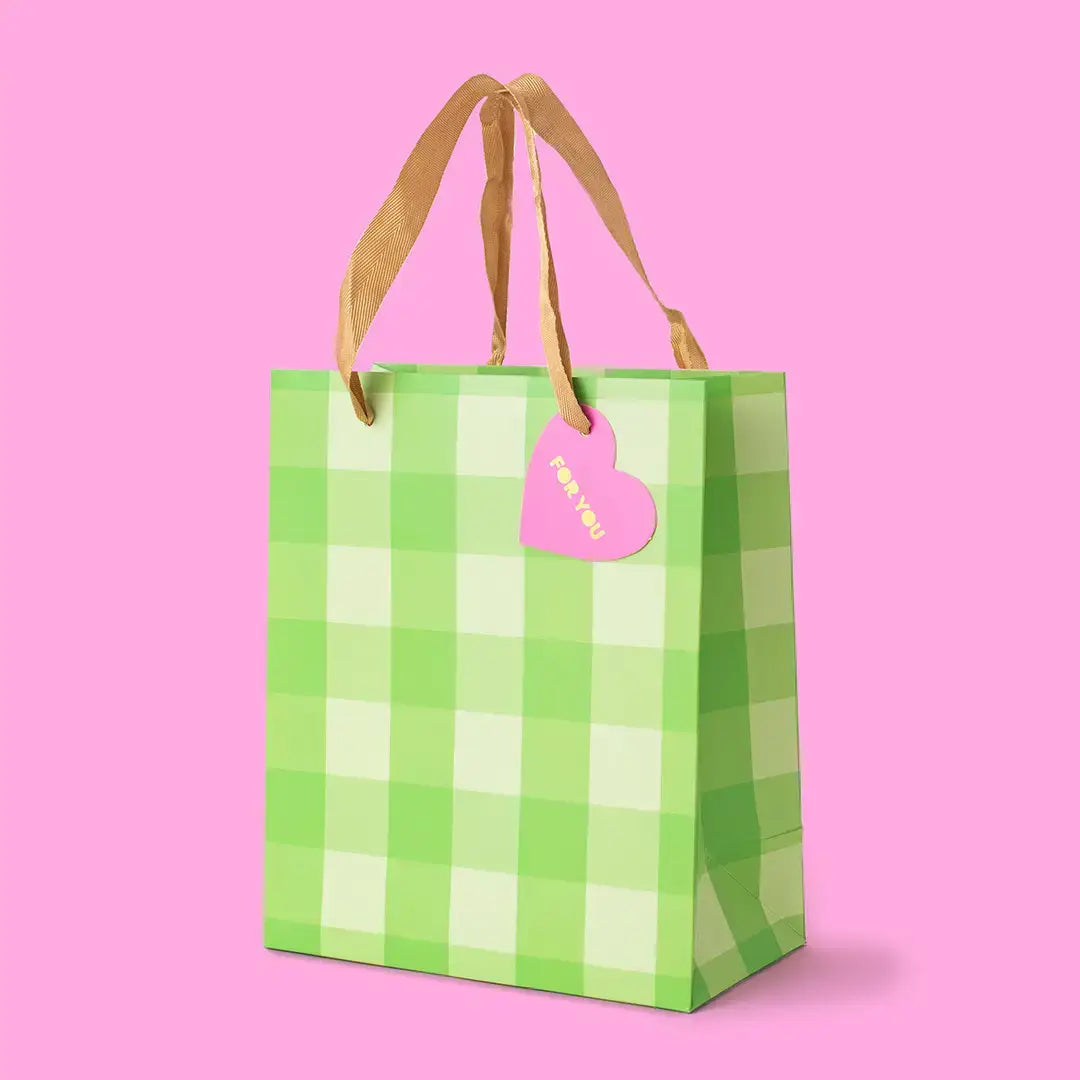 Gift Bags - Green Gingham