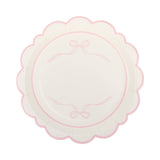 Round Pink Bows Paper Plate